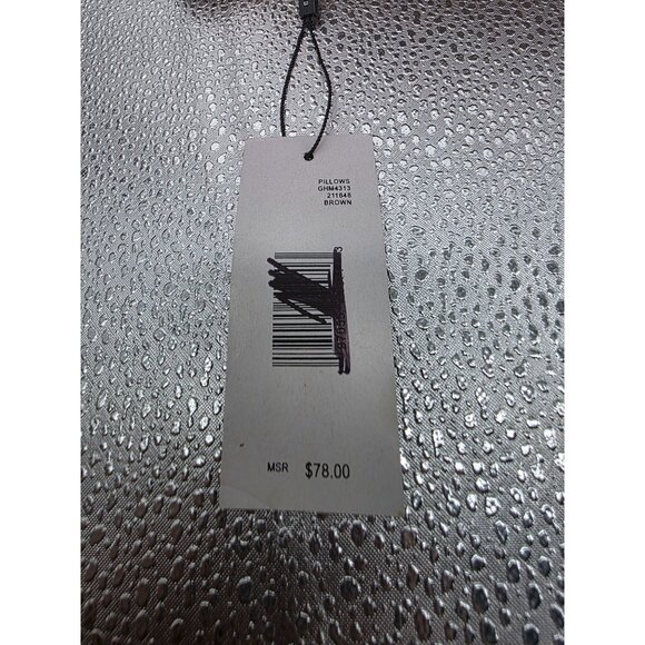 Elie Tahari Home Velvet Beaded Accent Pillow Brown 18"x10" - Picture 6 of 8